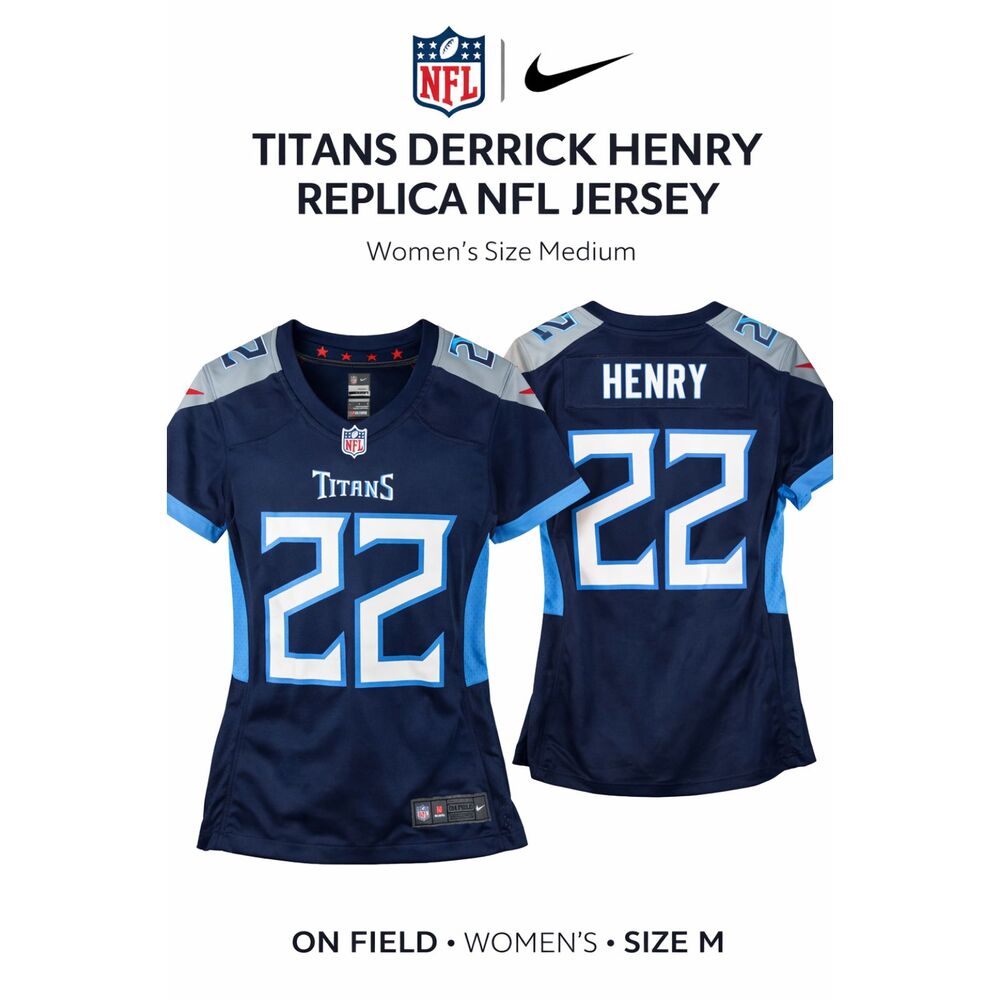 Nike Tennessee Titans Derrick Henry #22‎ Jersey Med NFL On Field Navy Blue